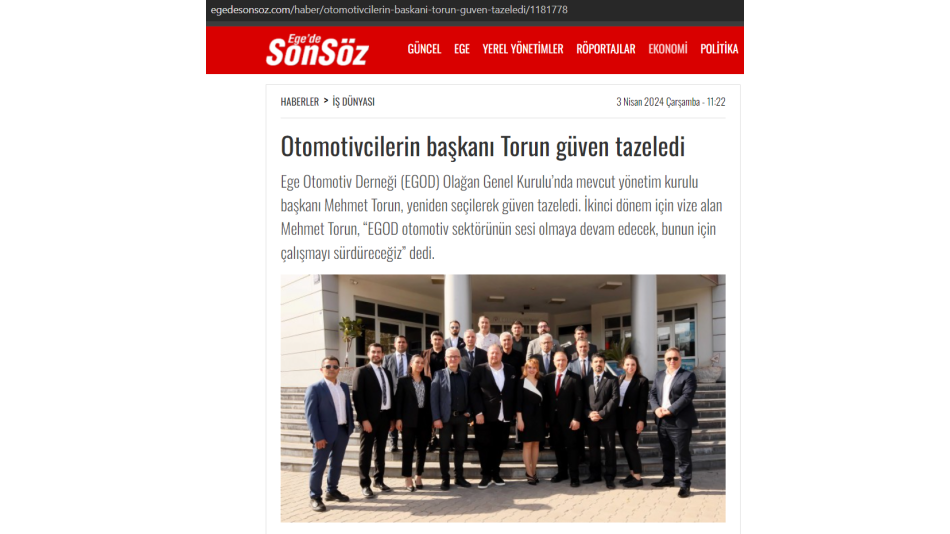 Otomotivcilerin Başkanı Torun Güven Tazeledi